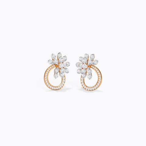 Neve Flora Diamond Stud Earrings Diamond Earrings 14 Karat Rose Gold Neve Flora Diamond Stud Earrings