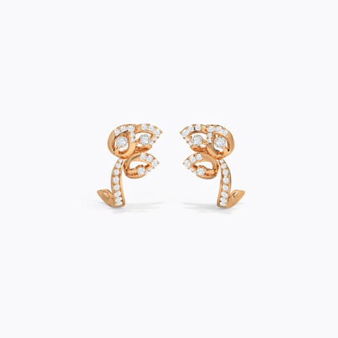 Aris Diamond Stud Earrings Diamond Earrings 14 Karat Rose Gold Aris Diamond Stud Earrings