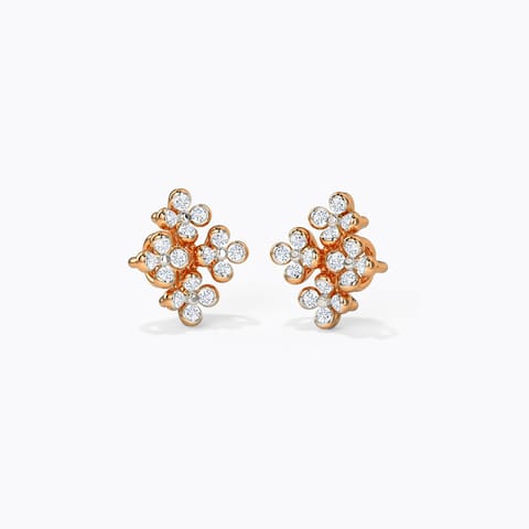 Billie Diamond Stud Earrings Diamond Earrings 14 Karat Rose Gold Billie Diamond Stud Earrings