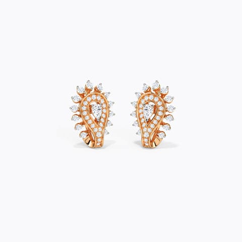 Aris Diamond Hoop Earrings Diamond Earrings 14 Karat Rose Gold Aris Diamond Hoop Earrings