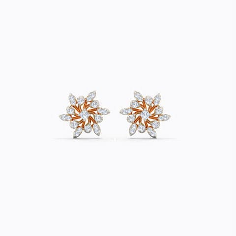 Lasie Diamond Stud Earrings Diamond Earrings 14 Karat Rose Gold Lasie Diamond Stud Earrings