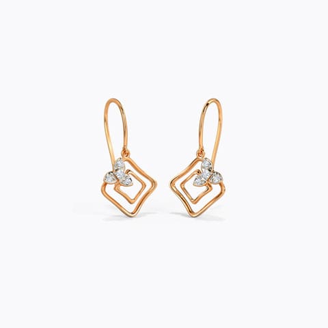 Ammie Diamond Drop Earrings Diamond Earrings 14 Karat Rose Gold Ammie Diamond Drop Earrings