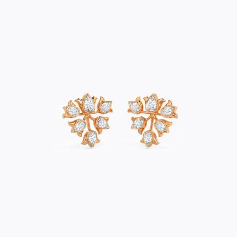 Elina Tulip Diamond Stud Earrings Diamond Earrings 14 Karat Rose Gold Elina Tulip Diamond Stud Earrings