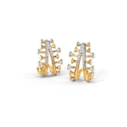 Elvira Diamond Hoop Earrings Diamond Earrings 14 Karat Yellow Gold Elvira Diamond Hoop Earrings