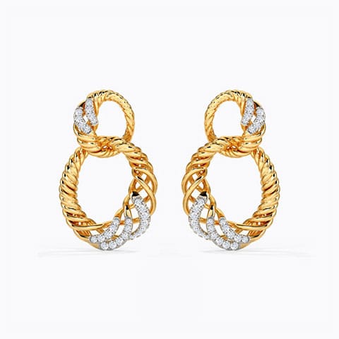 Ana Maria Diamond Drop Earrings Diamond Earrings 14 Karat Yellow Gold Ana Maria Diamond Drop Earrings
