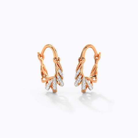 Ana Belen Diamond Hoop Earrings Diamond Earrings 14 Karat Rose Gold Ana Belen Diamond Hoop Earrings