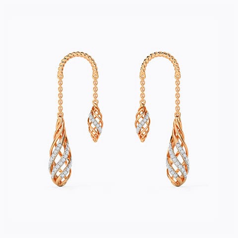 Belen Diamond Drop Earrings Diamond Earrings 14 Karat Rose Gold Belen Diamond Drop Earrings