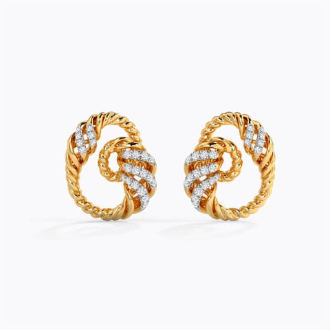 Birgit Diamond Stud Earrings Diamond Earrings 14 Karat Yellow Gold Birgit Diamond Stud Earrings