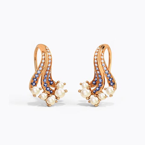 Ganora Wave Gemstone Drop Earrings Diamond,Gemstone Earrings 14 Karat Rose Gold Ganora Wave Gemstone Drop Earrings