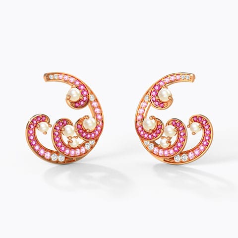 Jenelle Swivel Gemstone Hoop Earrings Diamond,Gemstone Earrings 14 Karat Rose Gold Jenelle Swivel Gemstone Hoop Earrings
