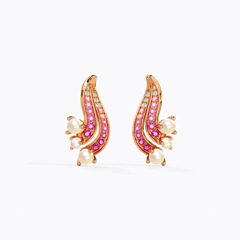 Cordelia Tide Gemstone Ear cuff Diamond,Gemstone Earrings 14 Karat Rose Gold Cordelia Tide Gemstone Ear cuff