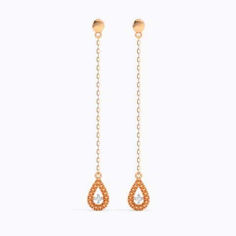 Ara Ocean Diamond Drop Earrings Diamond Earrings 14 Karat Rose Gold Ara Ocean Diamond Drop Earrings
