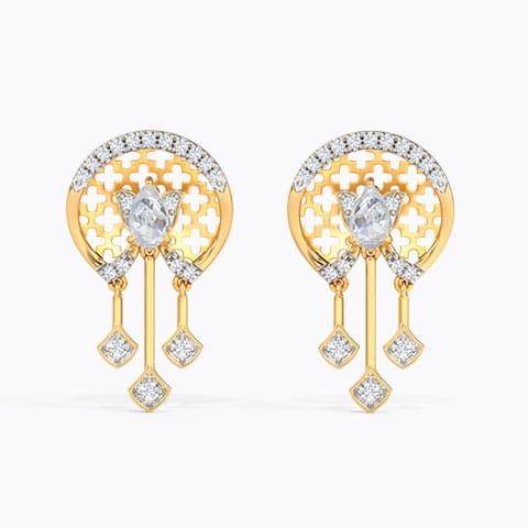 Regina Splendour Gemstone Drop Earrings Diamond,Gemstone Earrings 14 Karat Yellow Gold Regina Splendour Gemstone Drop Earrings