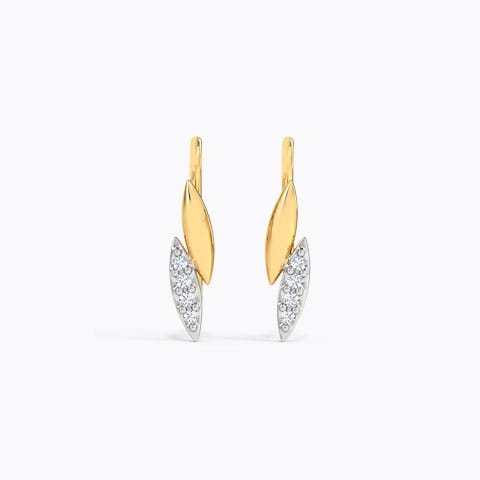 Leafy Sleek Diamond Ear Cuff Diamond Earrings 14 Karat Yellow Gold Leafy Sleek Diamond Ear Cuff