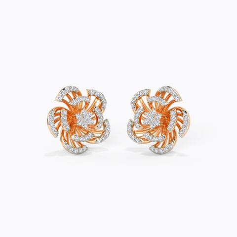 Emina Diamond Stud Earrings Diamond Earrings 14 Karat Rose Gold Emina Diamond Stud Earrings