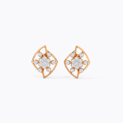Celestia Sparkle Diamond Stud Earrings Diamond Earrings 14 Karat Rose Gold Celestia Sparkle Diamond Stud Earrings