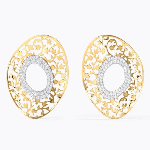 Aliyeh Diamond Stud Earrings Diamond Earrings 14 Karat Yellow Gold Aliyeh Diamond Stud Earrings