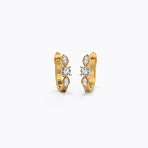 Josie Angelic Diamond Hoop Earrings Diamond Earrings 14 Karat Yellow Gold Josie Angelic Diamond Hoop Earrings