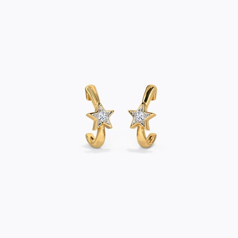 Isabel Shine Diamond Hoop Earrings Diamond Earrings 14 Karat Yellow Gold Isabel Shine Diamond Hoop Earrings