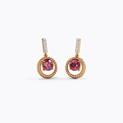 Advika Gorgeous Gemstone Drop Earrings Diamond,Gemstone Earrings 14 Karat Rose Gold Advika Gorgeous Gemstone Drop Earrings