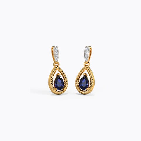 Anna Exquisite Gemstone Drop Earrings Diamond,Gemstone Earrings 14 Karat Yellow Gold Anna Exquisite Gemstone Drop Earrings