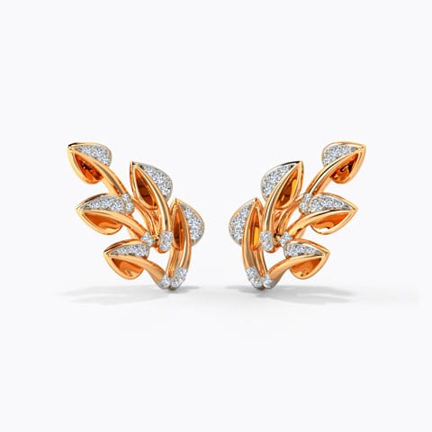 Kailan Diamond Stud Earrings Diamond Earrings 14 Karat Rose Gold Kailan Diamond Stud Earrings