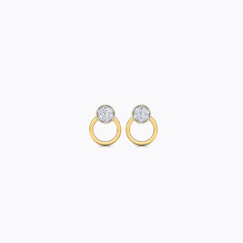 Circlet Diamond Stud Earrings Diamond Earrings 18 Karat Yellow Gold Circlet Diamond Stud Earrings