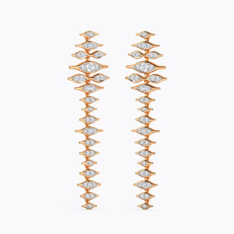 Eliska Diamond Drop Earrings Diamond Earrings 14 Karat Rose Gold Eliska Diamond Drop Earrings