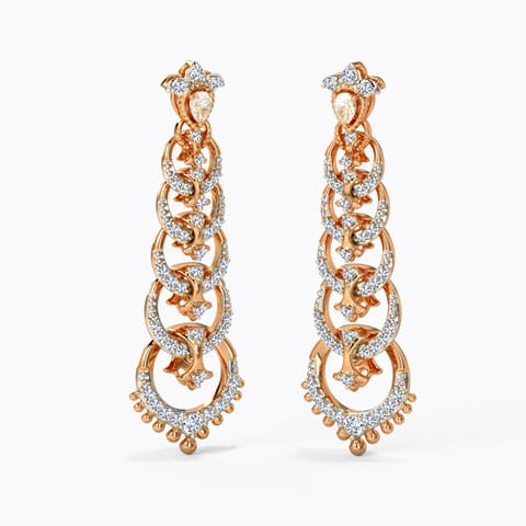 Eudora Gemstone Drop Earrings Diamond,Gemstone Earrings 14 Karat Rose Gold Eudora Gemstone Drop Earrings