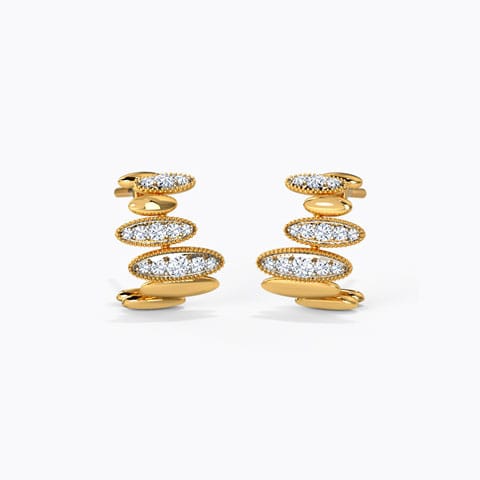Jilian Diamond Hoop Earrings Diamond Earrings 14 Karat Yellow Gold Jilian Diamond Hoop Earrings