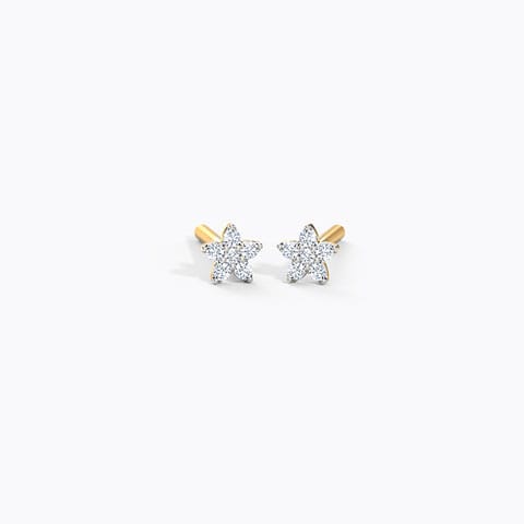 Tiny Bloom Kids' Diamond Earrings Diamond Earrings 14 Karat Yellow Gold Tiny Bloom Kids' Diamond Earrings
