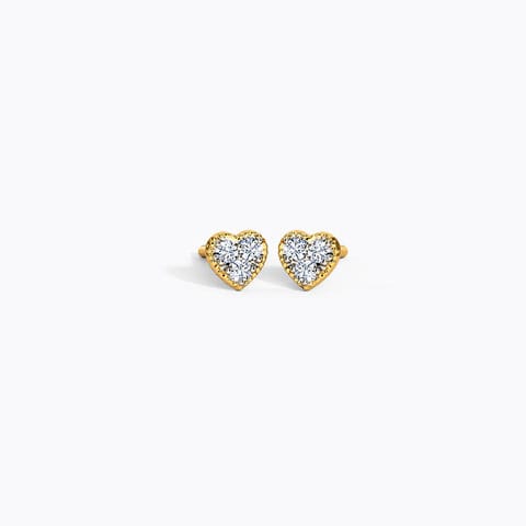 Petite Heart Kids' Diamond Earrings Diamond Earrings 14 Karat Yellow Gold Petite Heart Kids' Diamond Earrings