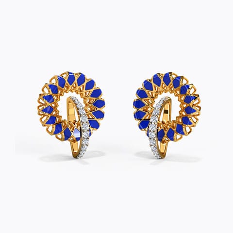 Halima Diamond Stud Earrings Diamond Earrings 14 Karat Yellow Gold Halima Diamond Stud Earrings