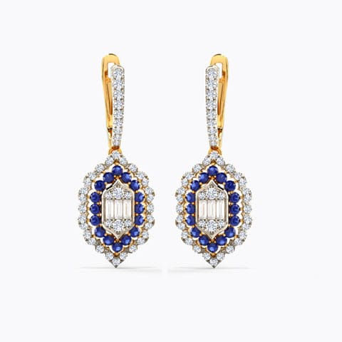 Zilli Radiant Gemstone Hoop Earrings Diamond,Gemstone Earrings 14 Karat Yellow Gold Zilli Radiant Gemstone Hoop Earrings