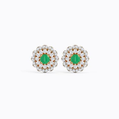 Ziraili Gemstone Stud Earrings Diamond,Gemstone Earrings 14 Karat Rose Gold Ziraili Gemstone Stud Earrings