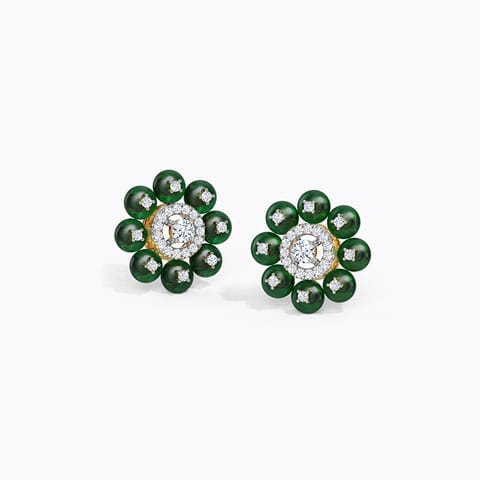 Sahale Gemstone Stud Earrings Diamond,Gemstone Earrings 14 Karat Yellow Gold Sahale Gemstone Stud Earrings