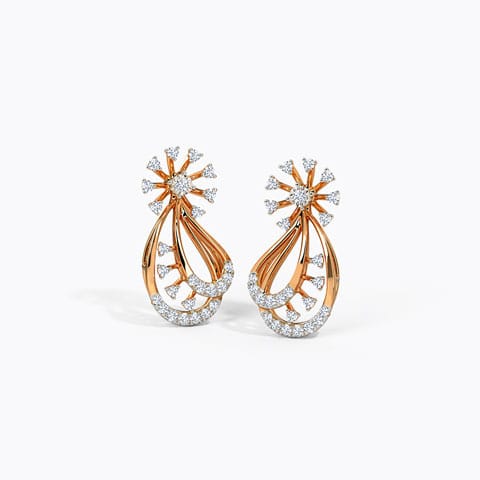 Sharanya Diamond Stud Earrings Diamond Earrings 14 Karat Rose Gold Sharanya Diamond Stud Earrings