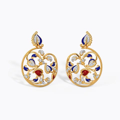 Haruhi Diamond Drop Earrings Diamond Earrings 14 Karat Yellow Gold Haruhi Diamond Drop Earrings