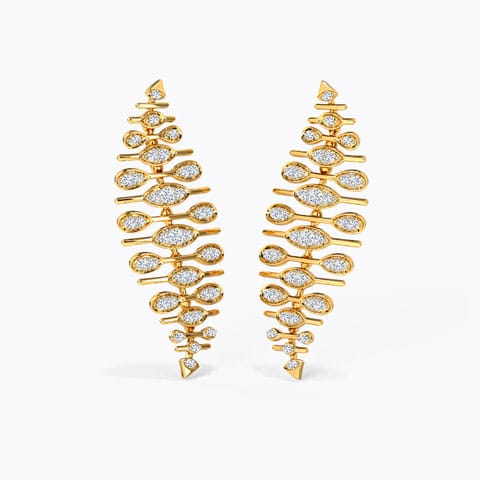 Ahava Diamond Drop Earrings Diamond Earrings 14 Karat Yellow Gold Ahava Diamond Drop Earrings