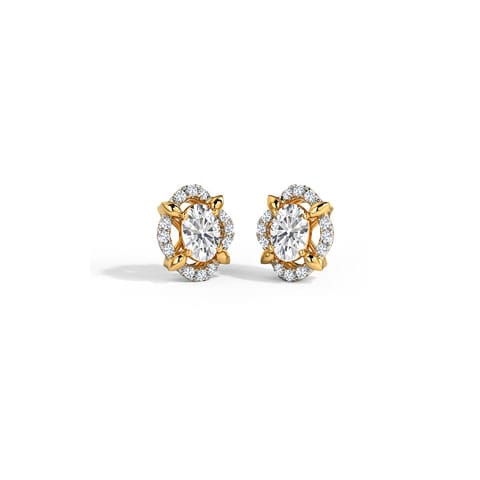 Esrina Gemstone Stud Earrings Diamond,Gemstone Earrings 14 Karat Yellow Gold Esrina Gemstone Stud Earrings