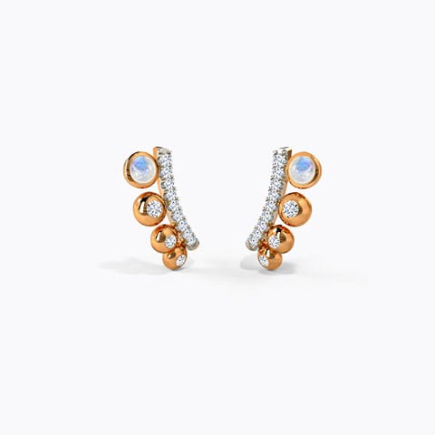 Artemis Gemstone Stud Earrings Diamond,Gemstone Earrings 14 Karat Rose Gold Artemis Gemstone Stud Earrings