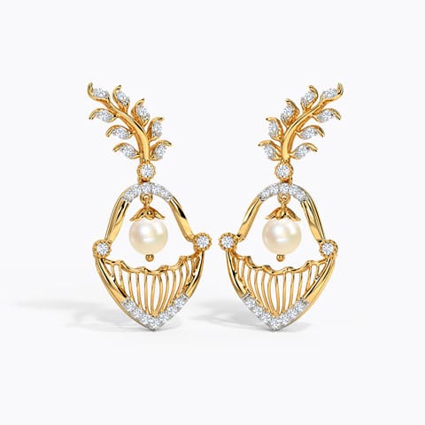 Shana Gemstone Drop Earrings Diamond,Gemstone Earrings 14 Karat Yellow Gold Shana Gemstone Drop Earrings