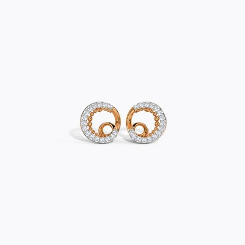 Stunning Swirl Diamond Stud Earrings Diamond Earrings 14 Karat Rose Gold Stunning Swirl Diamond Stud Earrings