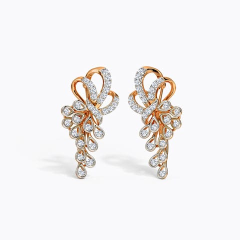 Averl Diamond Earrings Diamond Earrings 14 Karat Rose Gold Averl Diamond Earrings