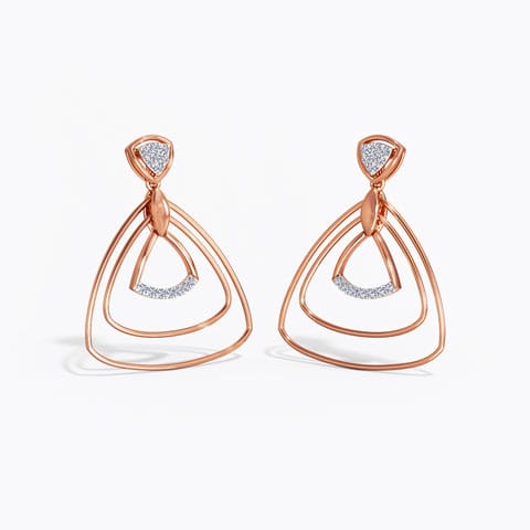 Trilian Diamond Drop Earrings Diamond Earrings 14 Karat Rose Gold Trilian Diamond Drop Earrings