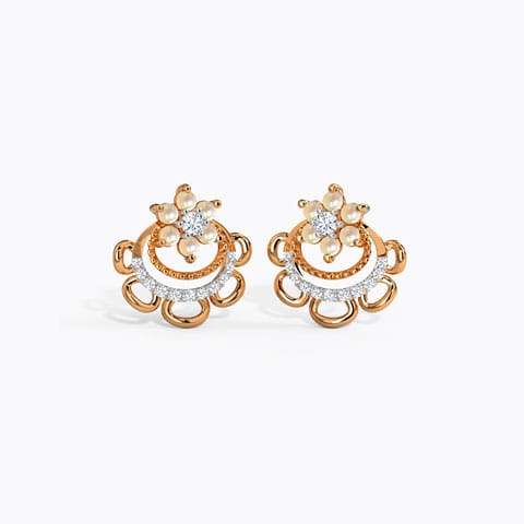 Norella Gemstone Stud Earrings Diamond,Gemstone Earrings 14 Karat Rose Gold Norella Gemstone Stud Earrings