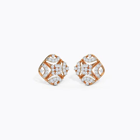 Rica Diamond Stud Earrings Diamond Earrings 14 Karat Rose Gold Rica Diamond Stud Earrings