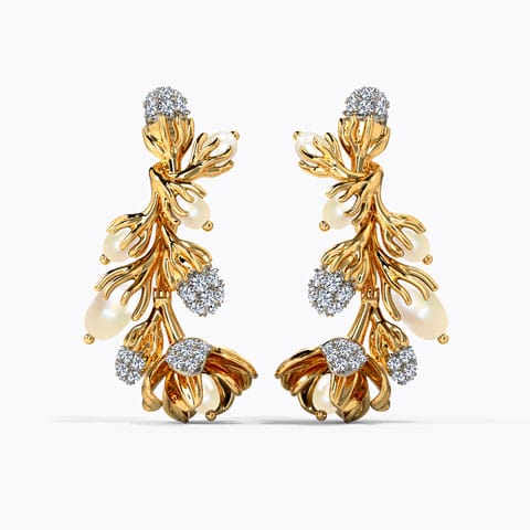 Madesha Drop Earrings Diamond,Gemstone Earrings 14 Karat Yellow Gold Madesha Drop Earrings