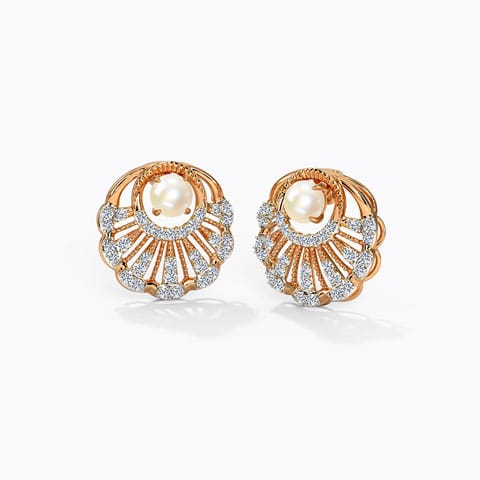 Gemma Gemstone Stud Earrings Diamond,Gemstone Earrings 14 Karat Rose Gold Gemma Gemstone Stud Earrings