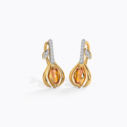 Kyra Radiant Gemstone Drop Earrings Diamond,Gemstone Earrings 14 Karat Yellow Gold Kyra Radiant Gemstone Drop Earrings